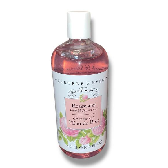 Crabtree & Evelyn Rosewater Bath & Shower Gel 16.9 oz Large 500mL Pink Dent - Picture 6 of 12